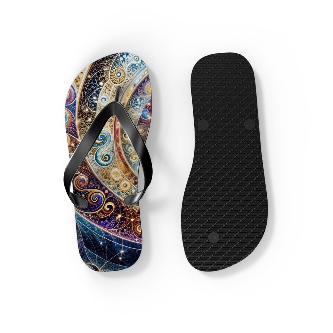 Cosmic Spiral Dreams - Flip Flops - Shoes - g(0D·IO) - XL - Black sole -