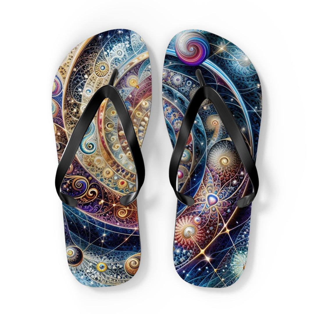 Cosmic Spiral Dreams - Flip Flops - Shoes - g(0D·IO) - XL - Black sole -