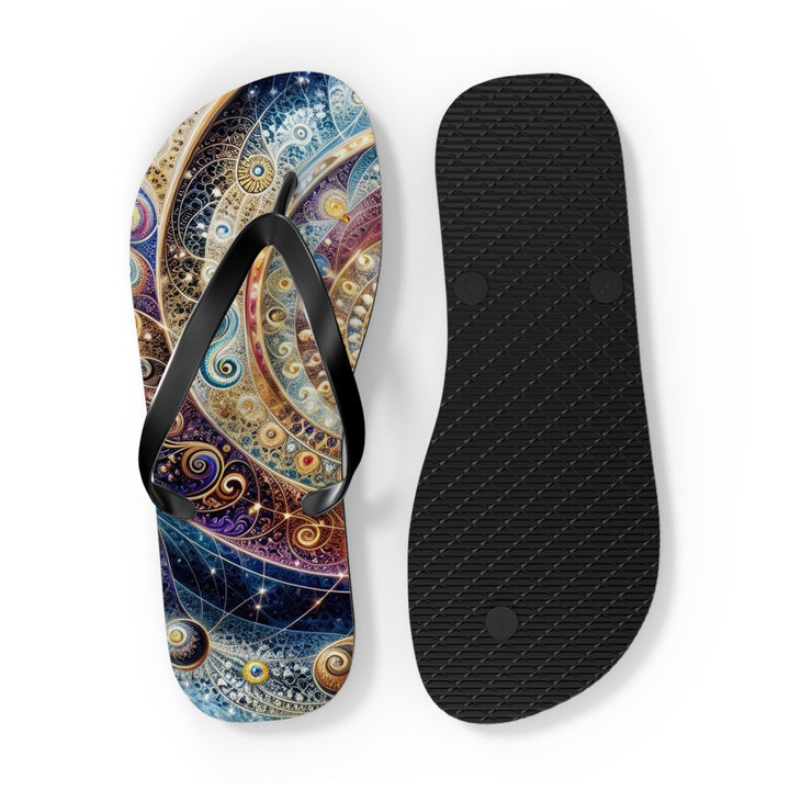 Cosmic Spiral Dreams - Flip Flops - Shoes - g(0D·IO) - XL - Black sole -