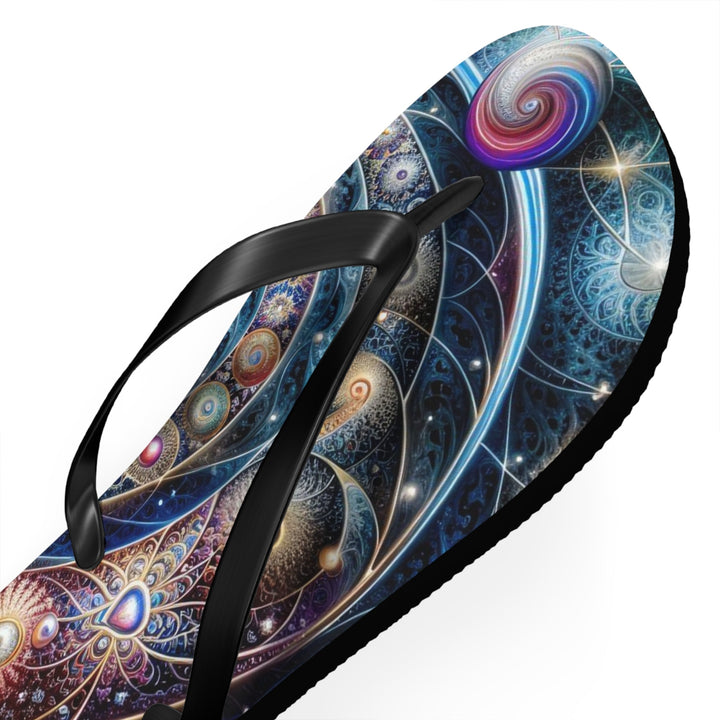 Cosmic Spiral Dreams - Flip Flops - Shoes - g(0D·IO) - XL - Black sole -