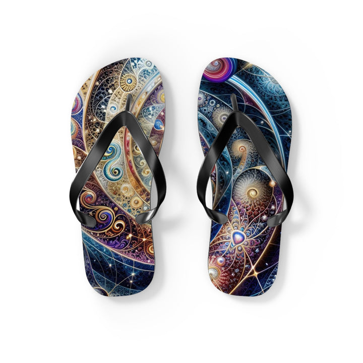 Cosmic Spiral Dreams - Flip Flops - Shoes - g(0D·IO) - S - Black sole -