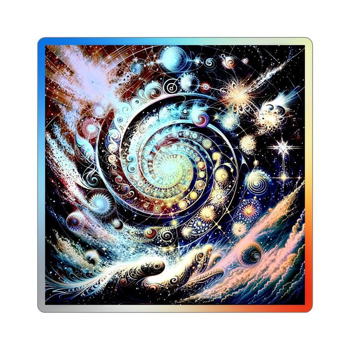 Cosmic Spiral Dreams - Holographic Die-Cut Sticker - Paper products - g(0D·IO) - 3" × 3" - Die-Cut - Holographic