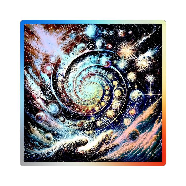 Cosmic Spiral Dreams - Holographic Die-Cut Sticker - Paper products - g(0D·IO) - 6" × 6" - Die-Cut - Holographic