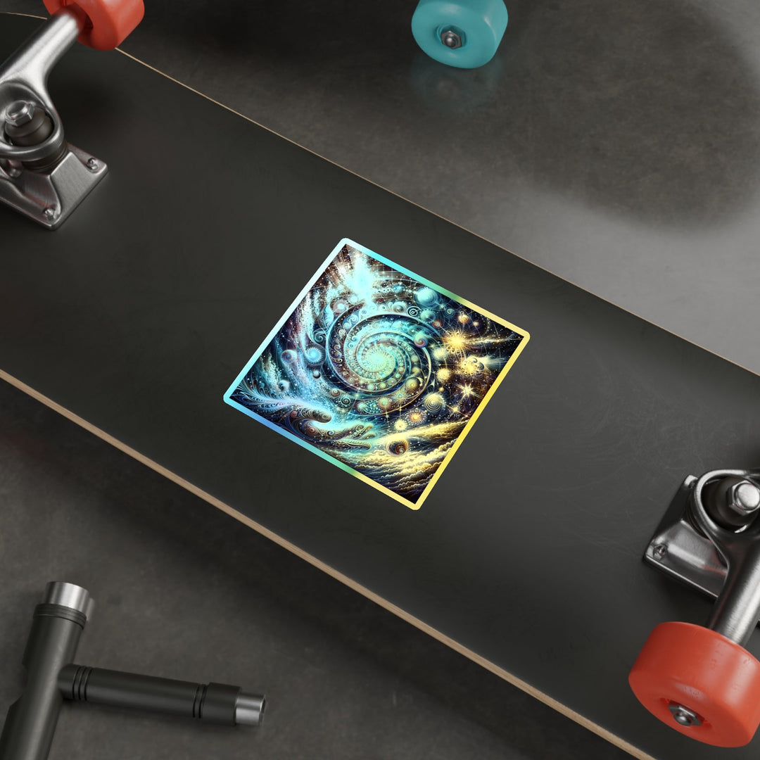 Cosmic Spiral Dreams - Holographic Die-Cut Sticker - Paper products - g(0D·IO) - 5" × 5" - Die-Cut - Holographic