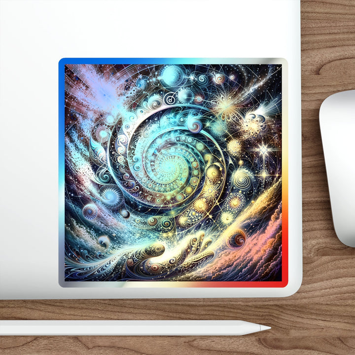 Cosmic Spiral Dreams - Holographic Die-Cut Sticker - Paper products - g(0D·IO) - 5" × 5" - Die-Cut - Holographic