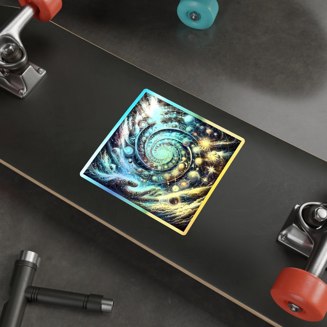 Cosmic Spiral Dreams - Holographic Die-Cut Sticker - Paper products - g(0D·IO) - 5" × 5" - Die-Cut - Holographic