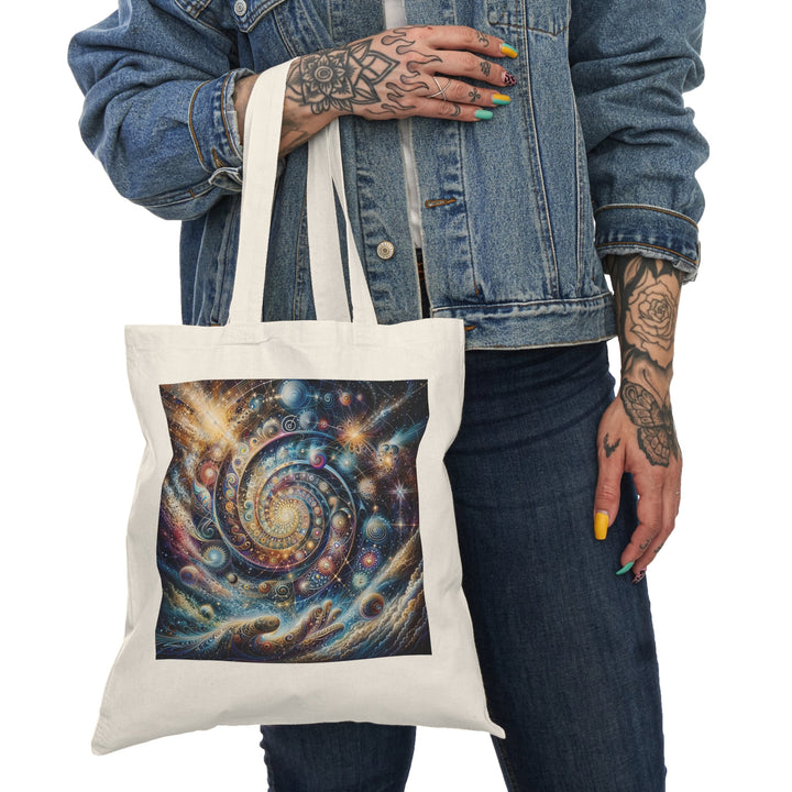 Cosmic Spiral Dreams - Natural Tote Bag - Bags - g(0D·IO) - 15" x 16" - Natural -