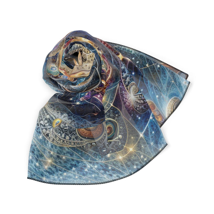 Cosmic Spiral Dreams - Poly Scarf - Accessories - g(0D·IO) - Poly chiffon - 50" × 50" -