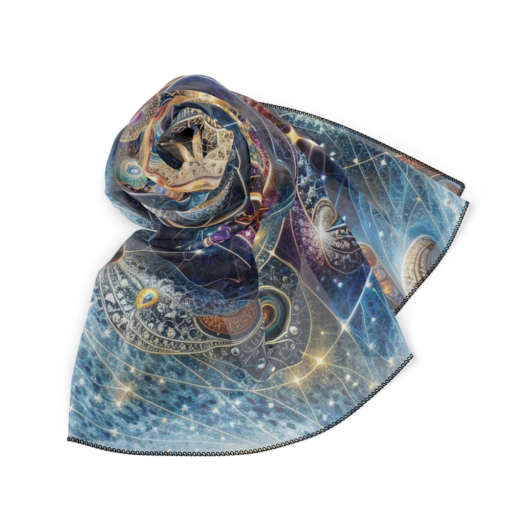 Cosmic Spiral Dreams - Poly Scarf - Accessories - g(0D·IO) - Poly chiffon - 50" × 50" -