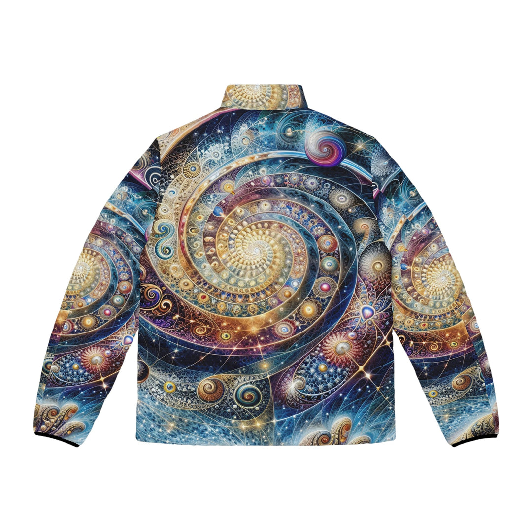 Cosmic Spiral Dreams - Puffer Jacket - All Over Prints - g(0D·IO) - S - Black zipper -