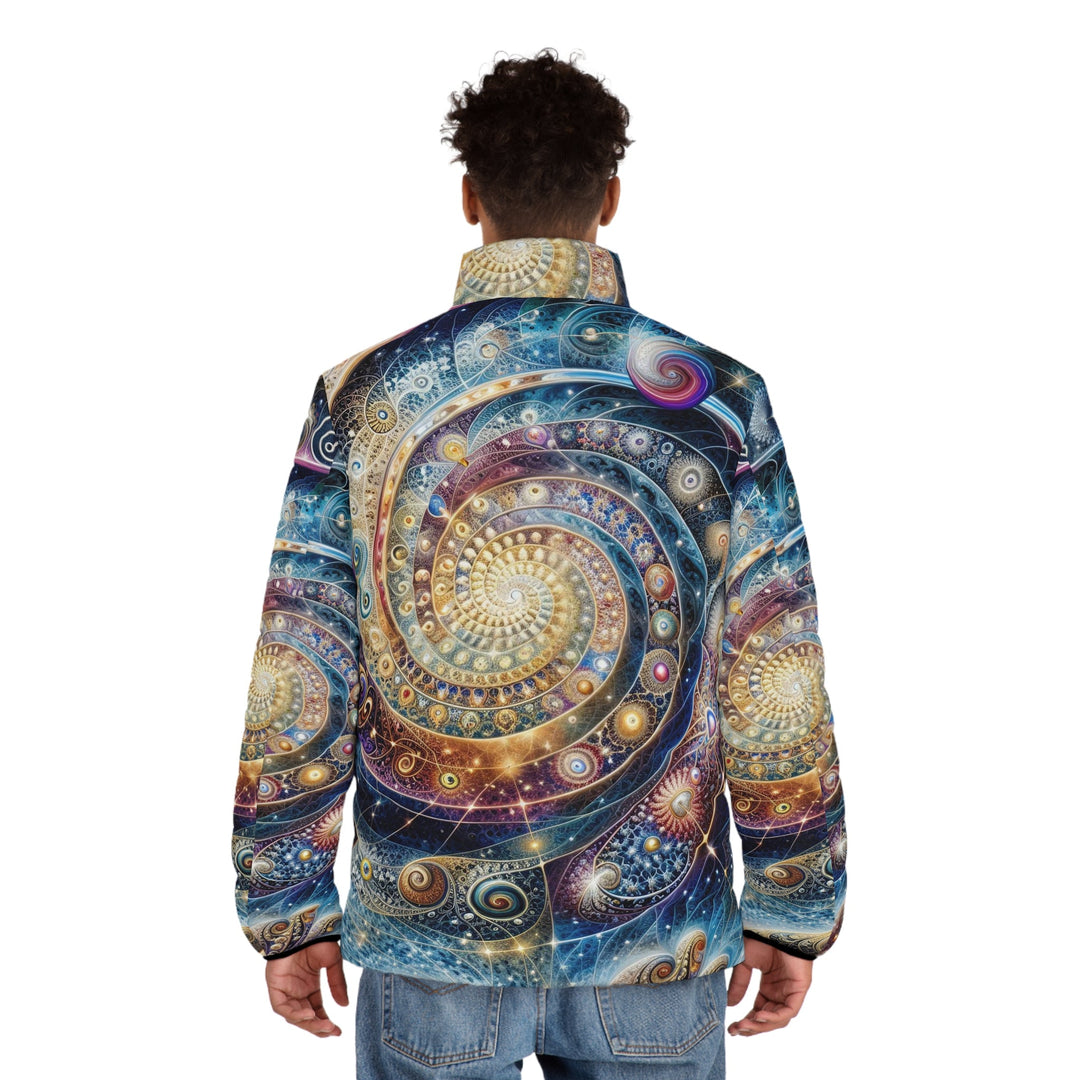 Cosmic Spiral Dreams - Puffer Jacket - All Over Prints - g(0D·IO) - S - Black zipper -