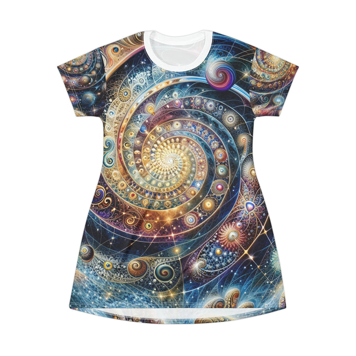 Cosmic Spiral Dreams - T-Shirt Dress - All Over Prints - g(0D·IO) - XS - -