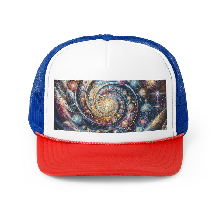 Cosmic Spiral Dreams - Trucker Hat - Hats - g(0D·IO) - Blue/Red - One size -