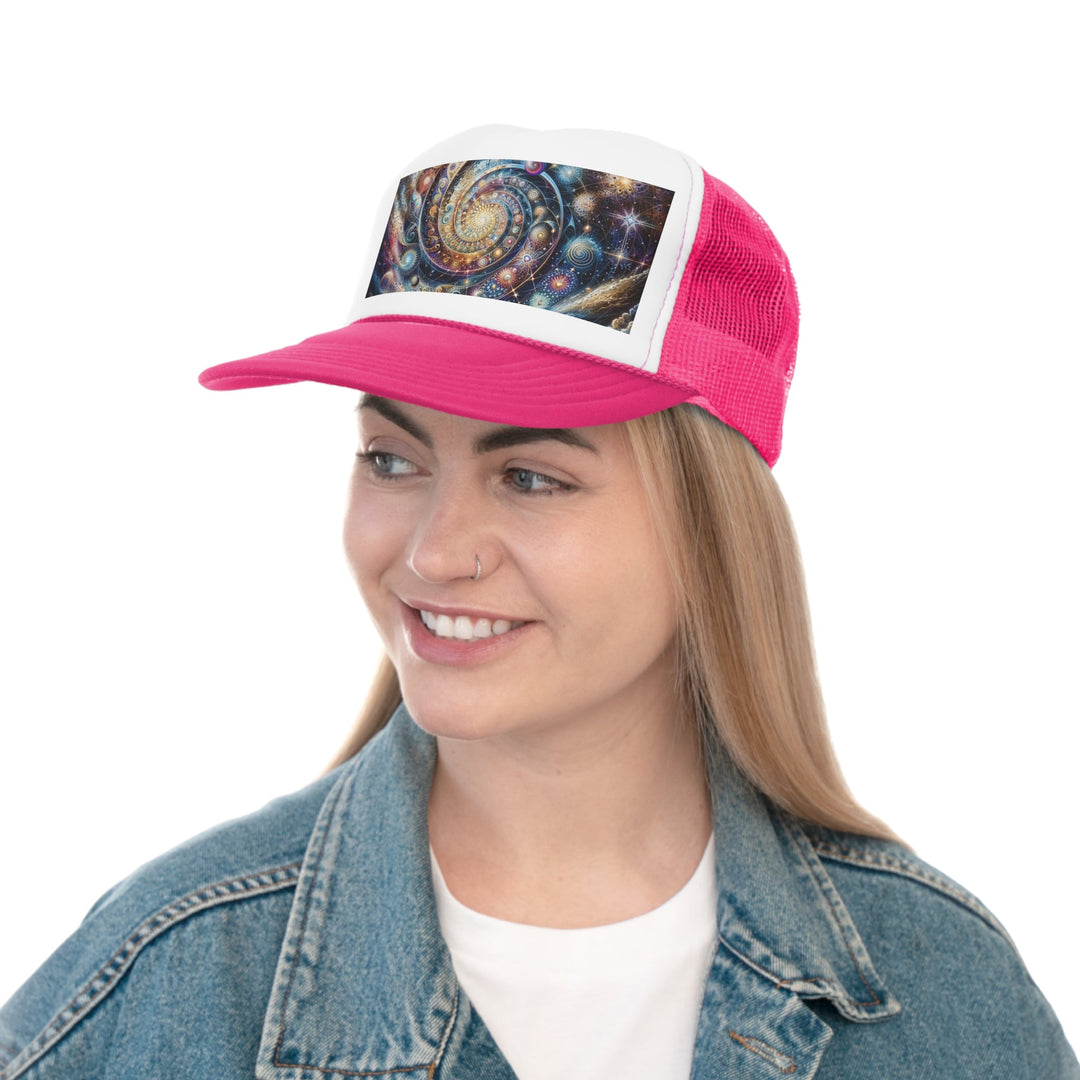 Cosmic Spiral Dreams - Trucker Hat - Hats - g(0D·IO) - Pink - One size -