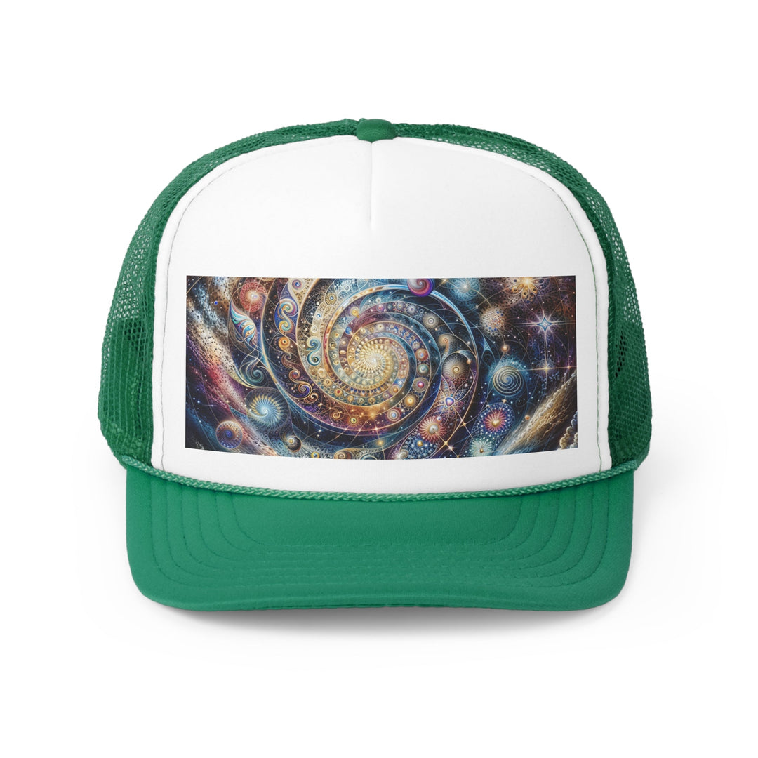 Cosmic Spiral Dreams - Trucker Hat - Hats - g(0D·IO) - Green - One size -