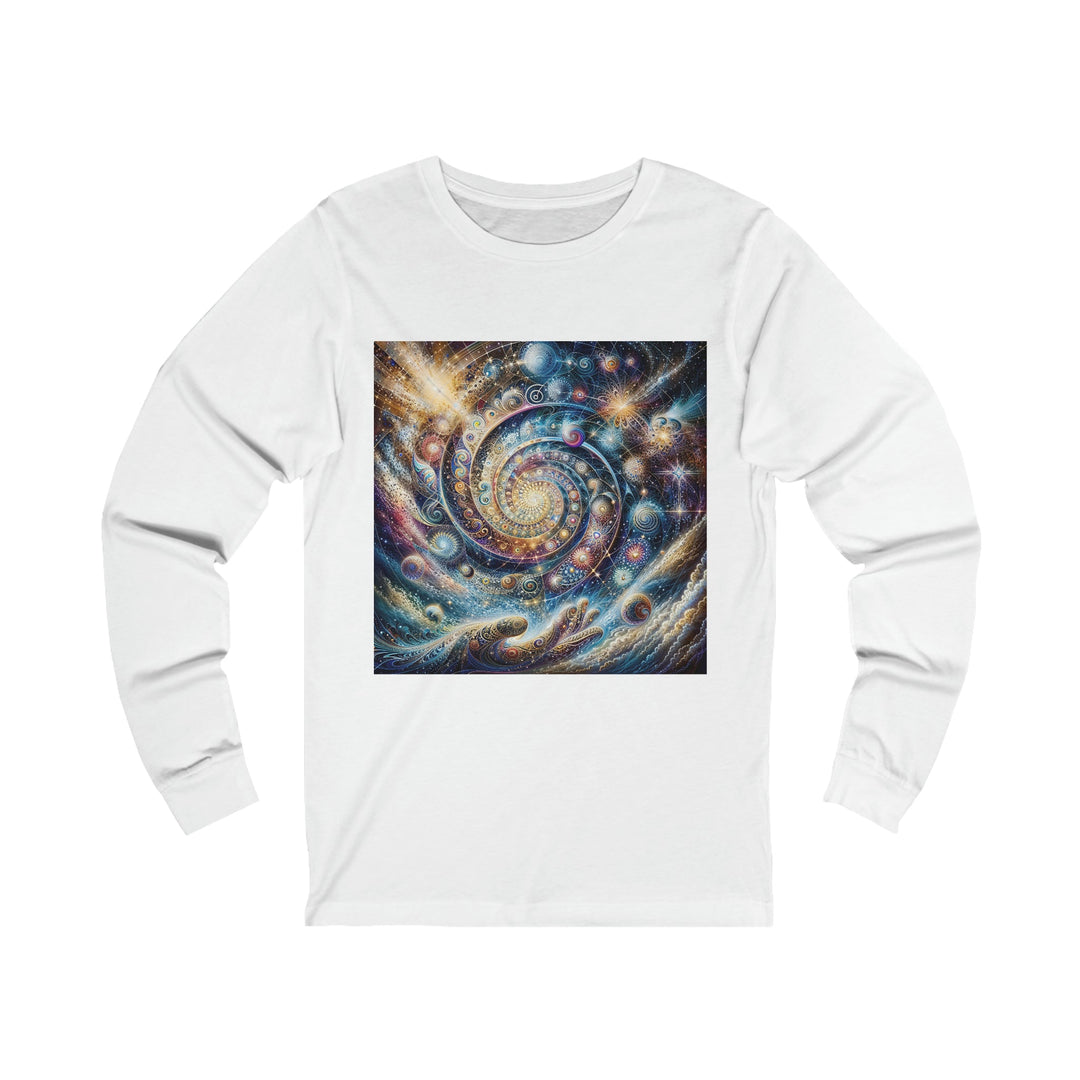 Cosmic Spiral Dreams - Unisex Jersey Long Sleeve Tee - Long-sleeve - g(0D·IO) - S - White -