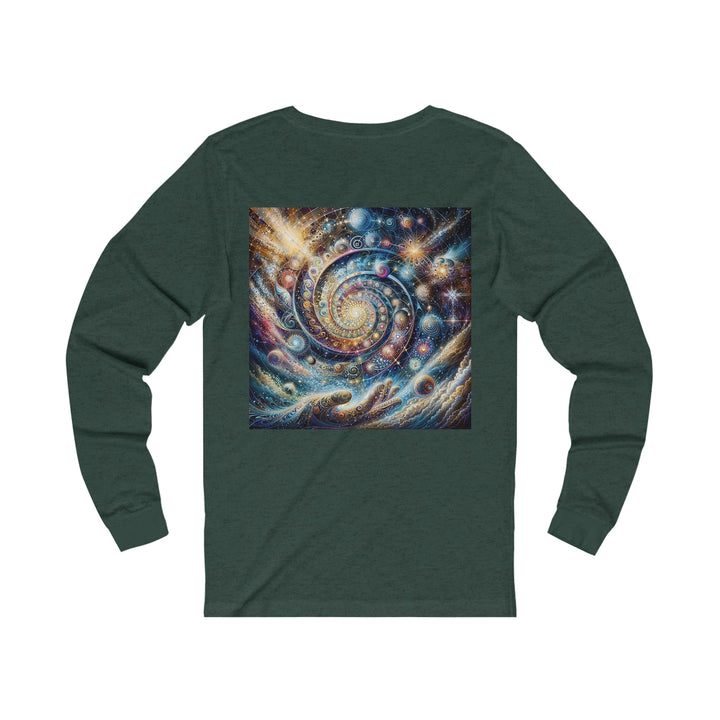 Cosmic Spiral Dreams - Unisex Jersey Long Sleeve Tee - Long-sleeve - g(0D·IO) - S - Heather Forest -