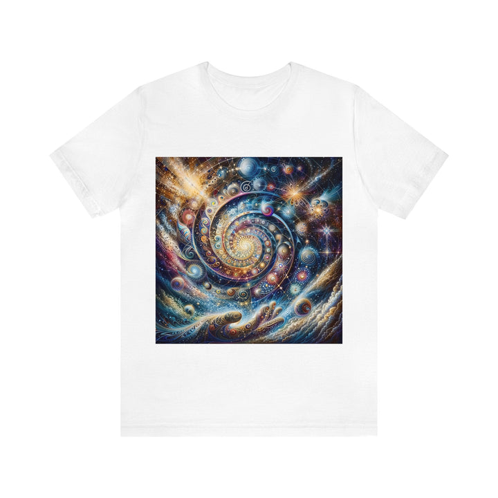 Cosmic Spiral Dreams - Unisex Jersey Short Sleeve Tee - T-Shirt - g(0D·IO) - White - S -