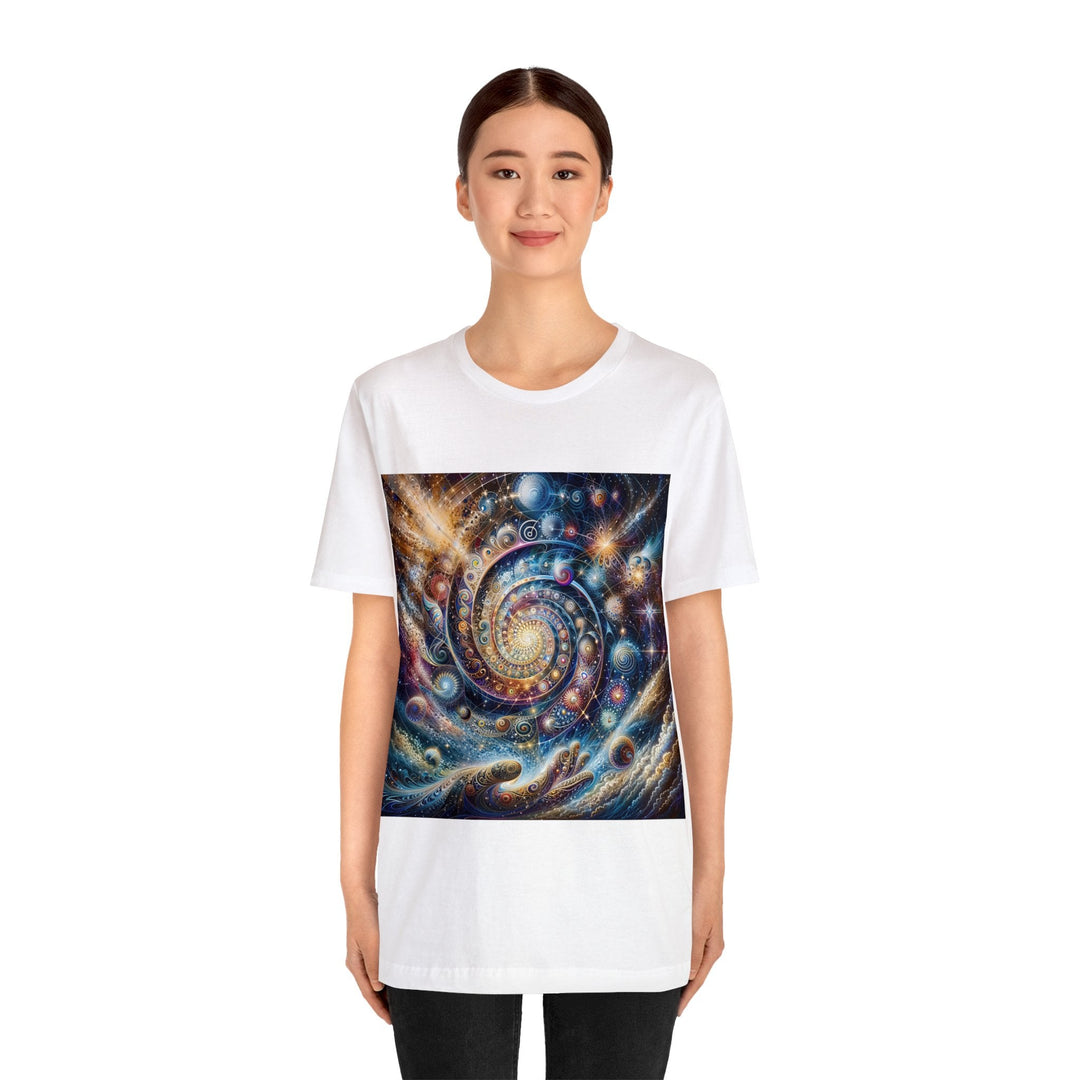 Cosmic Spiral Dreams - Unisex Jersey Short Sleeve Tee - T-Shirt - g(0D·IO) - Black - S -