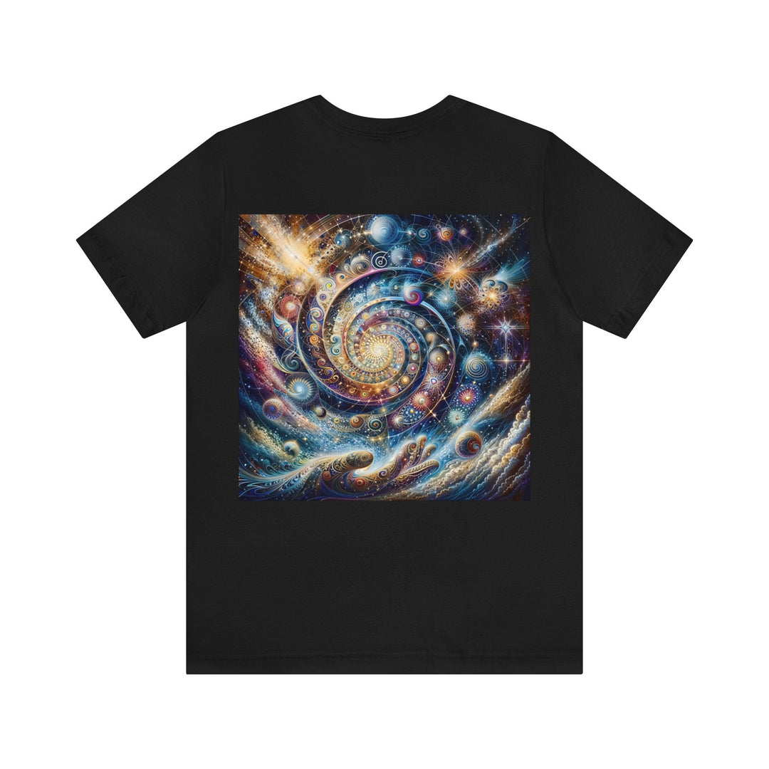 Cosmic Spiral Dreams - Unisex Jersey Short Sleeve Tee - T-Shirt - g(0D·IO) - Black - S -