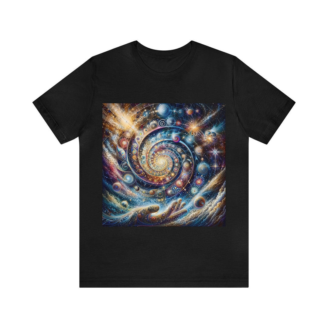 Cosmic Spiral Dreams - Unisex Jersey Short Sleeve Tee - T-Shirt - g(0D·IO) - Black - S -