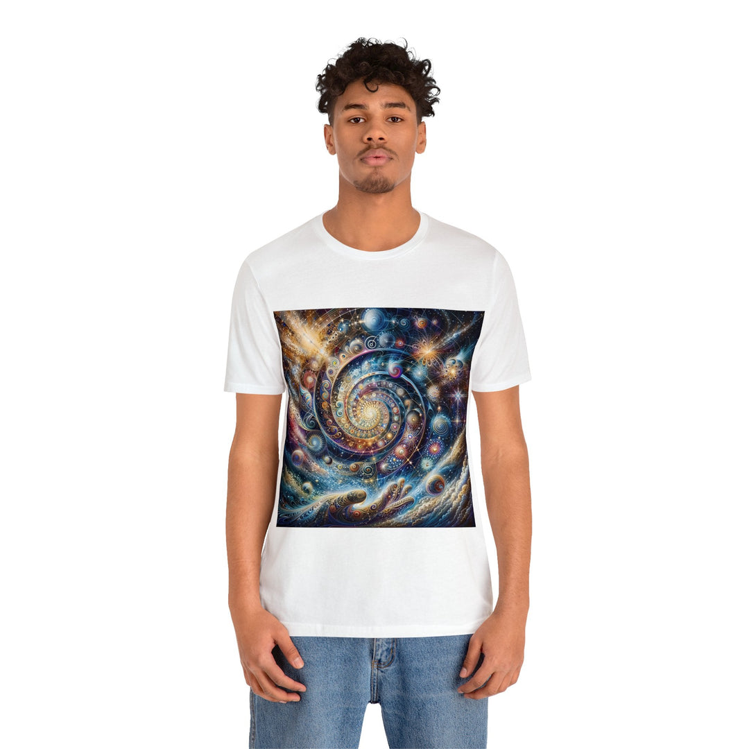 Cosmic Spiral Dreams - Unisex Jersey Short Sleeve Tee - T-Shirt - g(0D·IO) - Black - S -