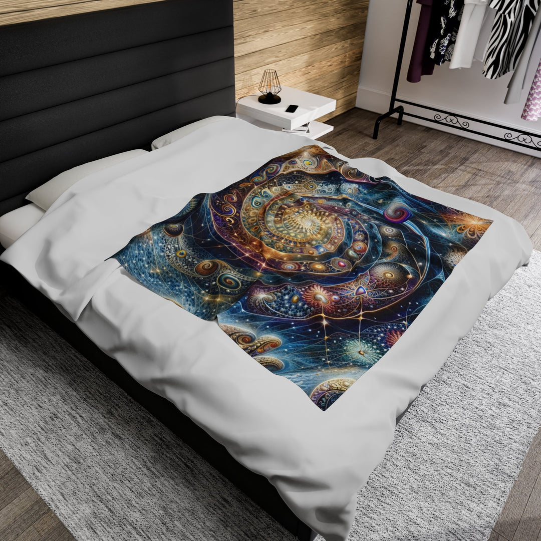 Cosmic Spiral Dreams - Velveteen Plush Blanket - All Over Prints - g(0D·IO) - 60" × 80" - -