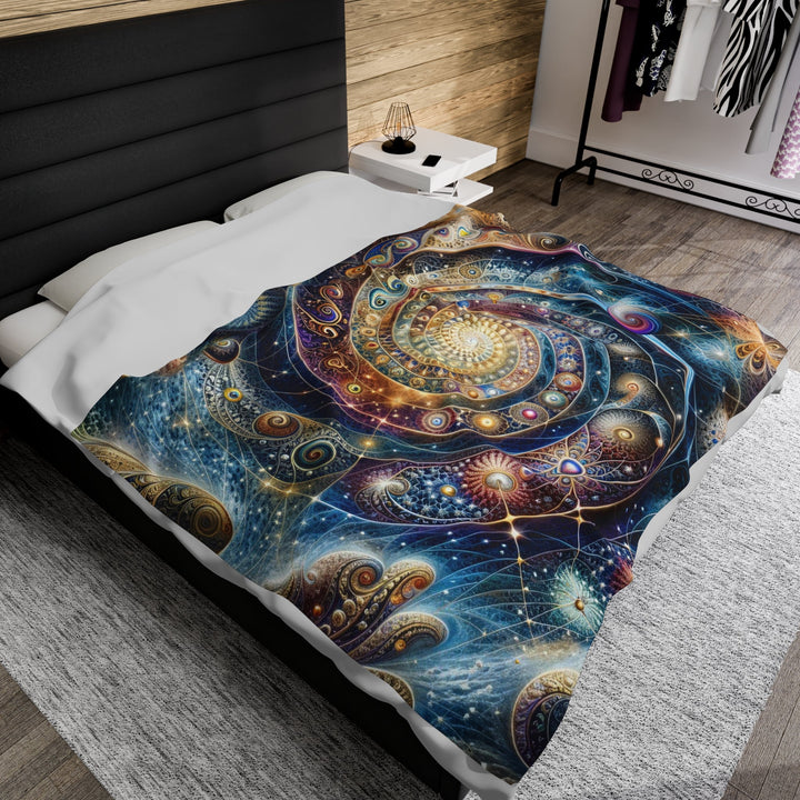 Cosmic Spiral Dreams - Velveteen Plush Blanket - All Over Prints - g(0D·IO) - 60" × 80" - -