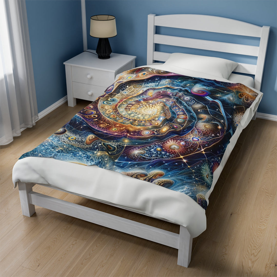 Cosmic Spiral Dreams - Velveteen Plush Blanket - All Over Prints - g(0D·IO) - 60" × 80" - -