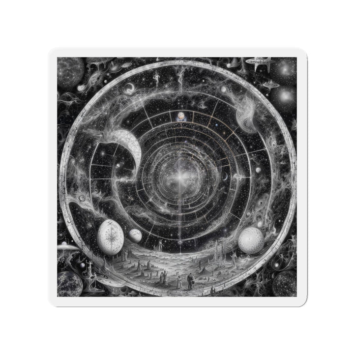 Cosmic Spiral Tapestry - Die-cut Magnet - Home Decor - g(0D·IO) - 4" x 4" - Die-Cut - 1 pc