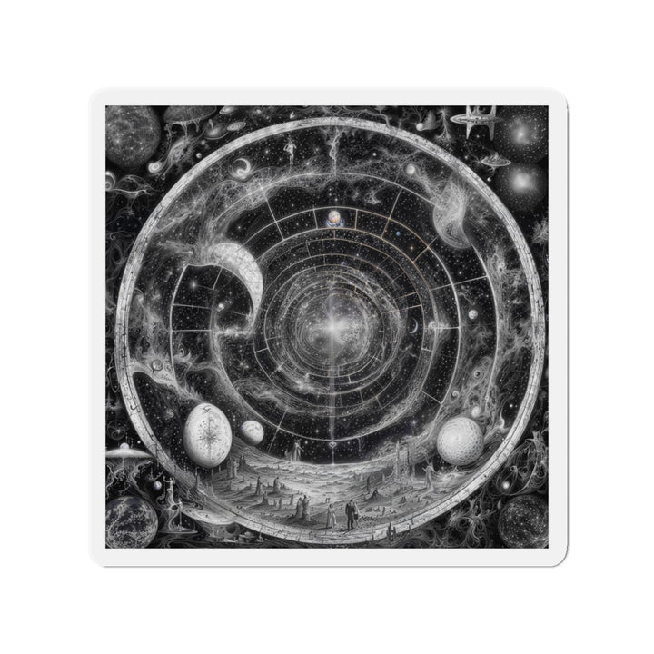 Cosmic Spiral Tapestry - Die-cut Magnet - Home Decor - g(0D·IO) - 6 × 6" - Die-Cut - 1 pc