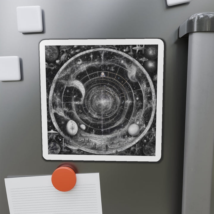Cosmic Spiral Tapestry - Die-cut Magnet - Home Decor - g(0D·IO) - 6 × 6" - Die-Cut - 1 pc