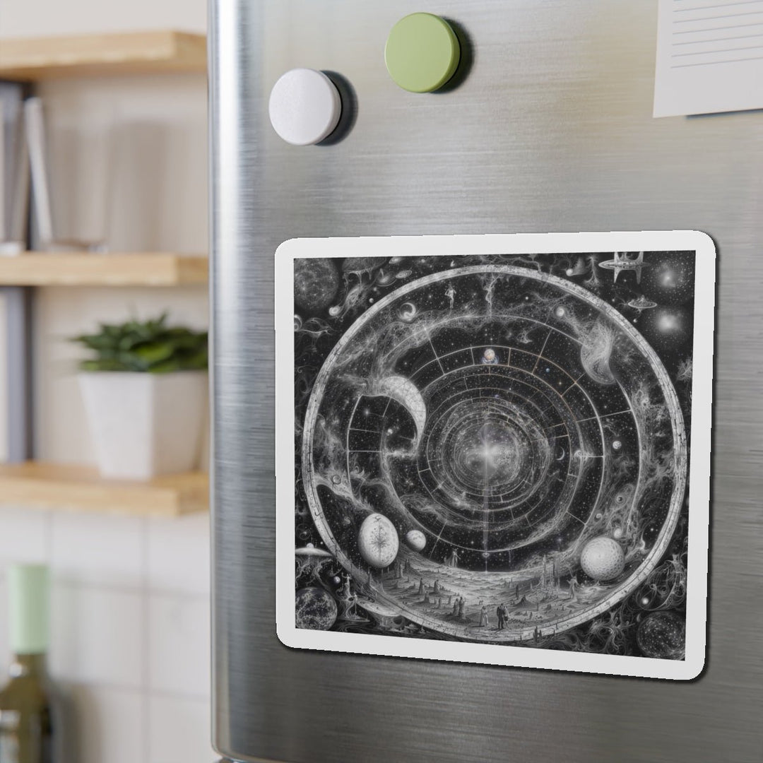 Cosmic Spiral Tapestry - Die-cut Magnet - Home Decor - g(0D·IO) - 6 × 6" - Die-Cut - 1 pc