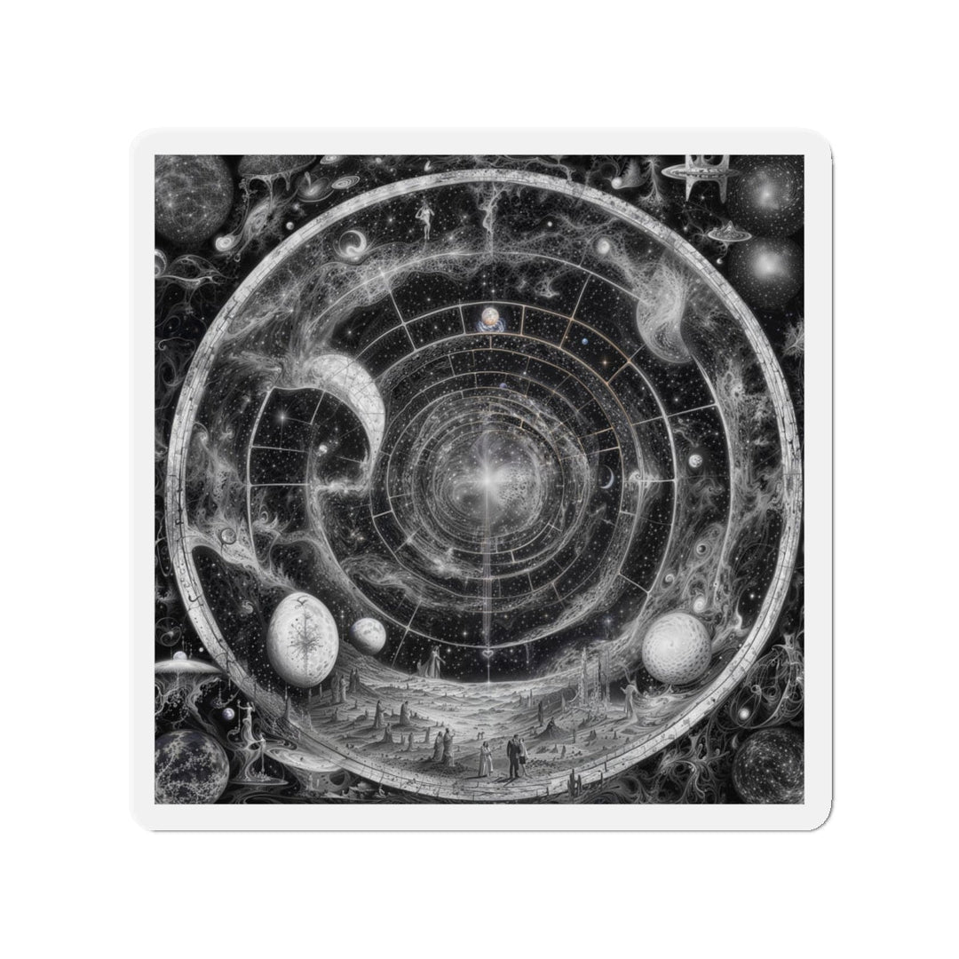 Cosmic Spiral Tapestry - Die-cut Magnet - Home Decor - g(0D·IO) - 5" x 5" - Die-Cut - 1 pc