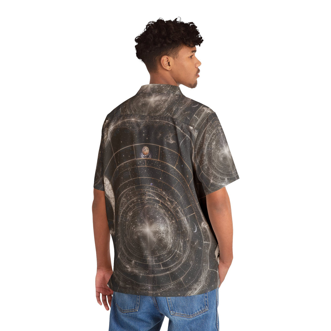 Cosmic Spiral Tapestry - Men's Hawaiian Shirt - All Over Prints - g(0D·IO) - S - Black -