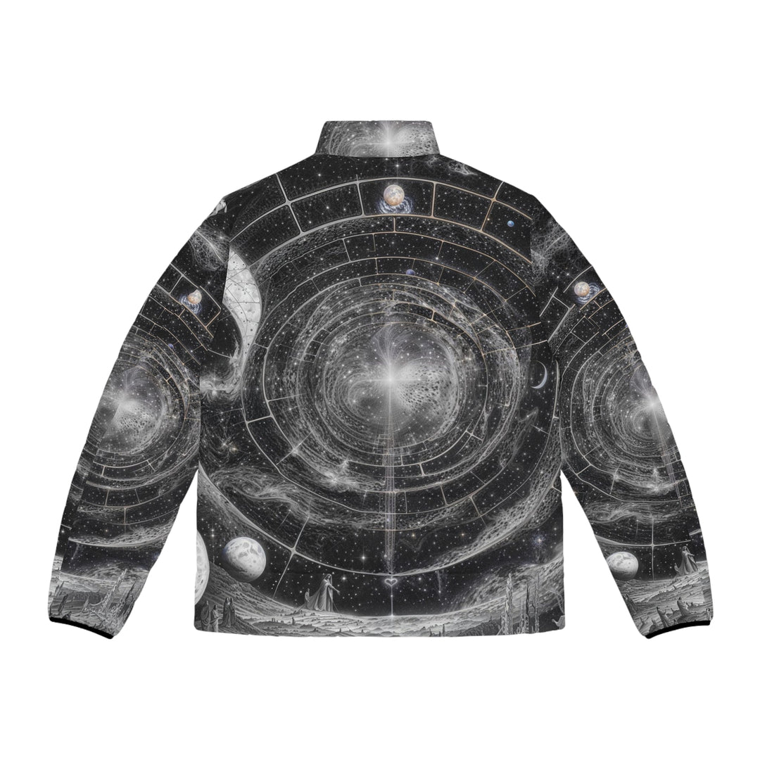 Cosmic Spiral Tapestry - Puffer Jacket - All Over Prints - g(0D·IO) - S - Black zipper -