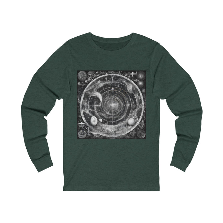 Cosmic Spiral Tapestry - Unisex Jersey Long Sleeve Tee - Long-sleeve - g(0D·IO) - S - Heather Forest -