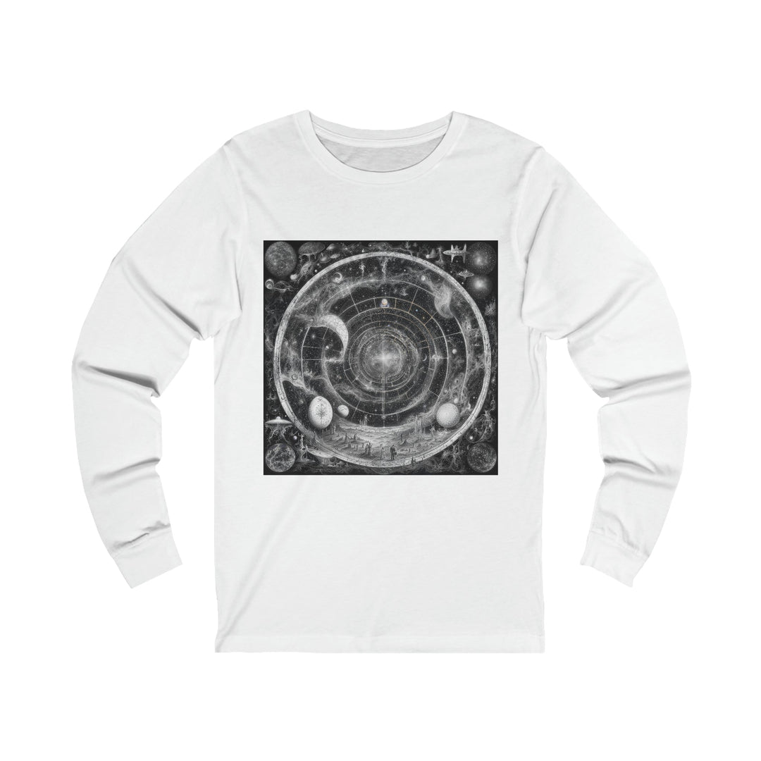 Cosmic Spiral Tapestry - Unisex Jersey Long Sleeve Tee - Long-sleeve - g(0D·IO) - S - White -