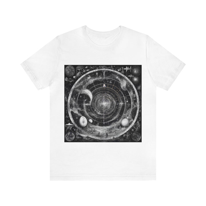 Cosmic Spiral Tapestry - Unisex Jersey Short Sleeve Tee - T-Shirt - g(0D·IO) - White - S -