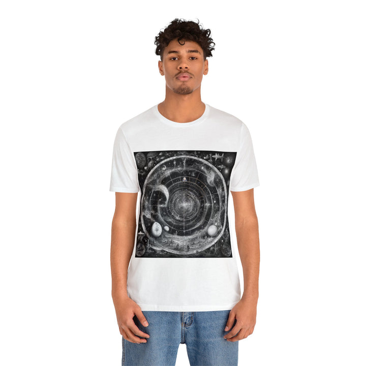 Cosmic Spiral Tapestry - Unisex Jersey Short Sleeve Tee - T-Shirt - g(0D·IO) - Black - S -