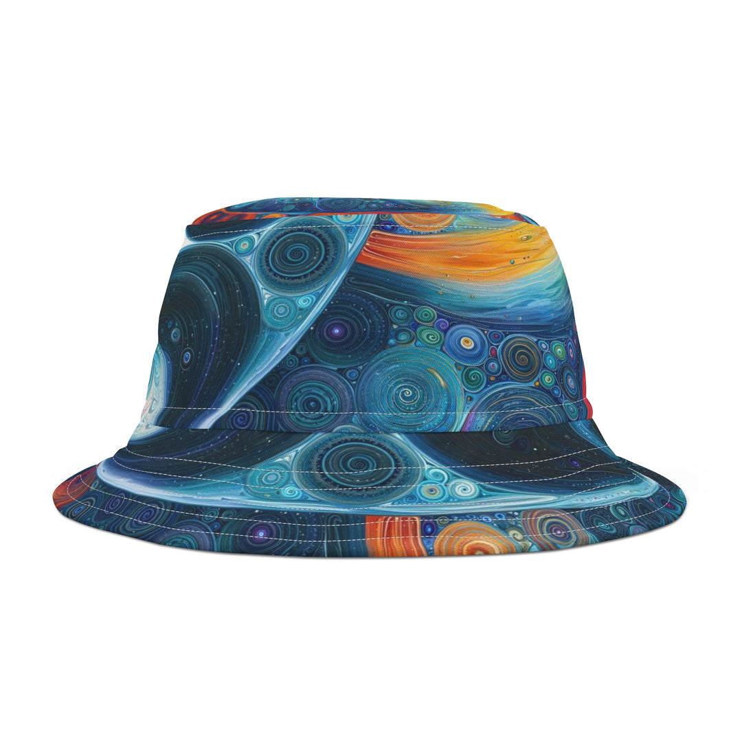 Cosmic Swirl Harmony - Bucket Hat - Hats - g(0D·IO) - Large - White stitching -