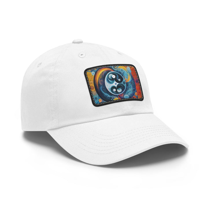 Cosmic Swirl Harmony - Dad Hat - Hats - g(0D·IO) - White / Black patch - Rectangle - One size