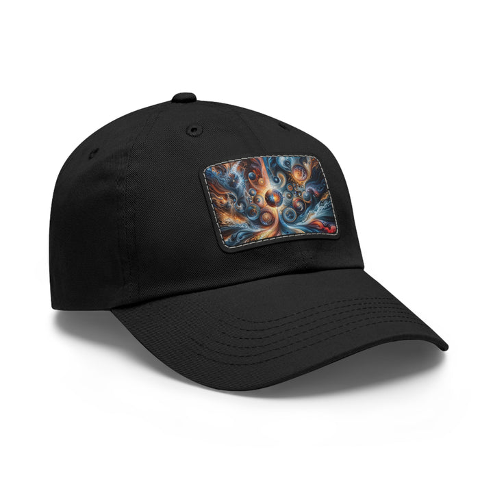 Cosmic Swirl Harmony - Dad Hat - Hats - g(0D·IO) - White / Black patch - Rectangle - One size