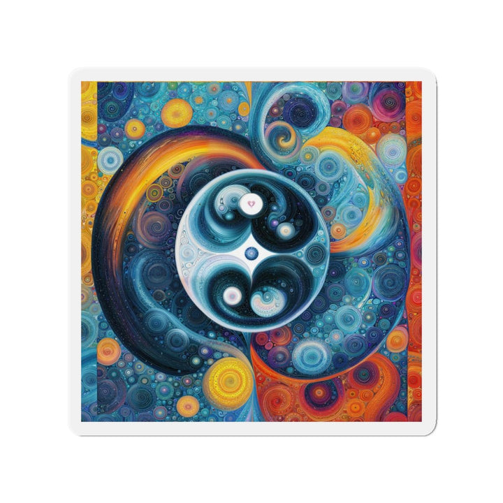 Cosmic Swirl Harmony - Die-cut Magnet - Home Decor - g(0D·IO) - 3" x 3" - Die-Cut - 1 pc