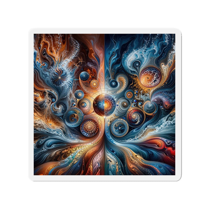 Cosmic Swirl Harmony - Die-cut Magnet - Home Decor - g(0D·IO) - 3" x 3" - Die-Cut - 1 pc