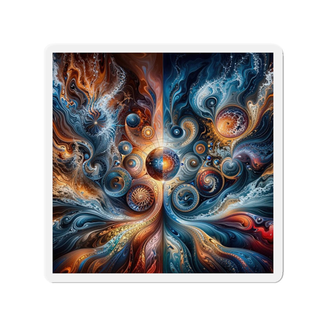 Cosmic Swirl Harmony - Die-cut Magnet - Home Decor - g(0D·IO) - 5" x 5" - Die-Cut - 1 pc