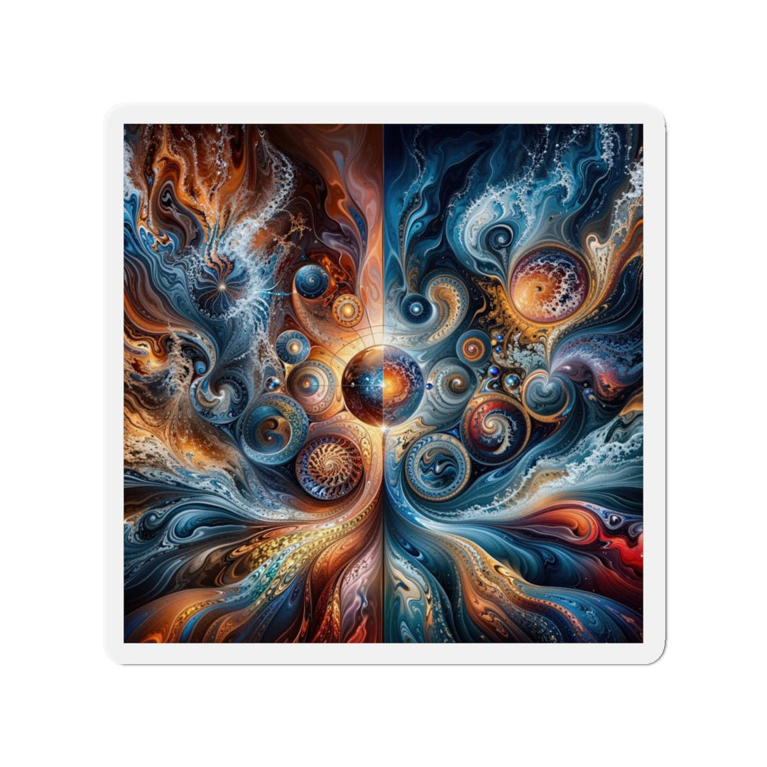Cosmic Swirl Harmony - Die-cut Magnet - Home Decor - g(0D·IO) - 4" x 4" - Die-Cut - 1 pc
