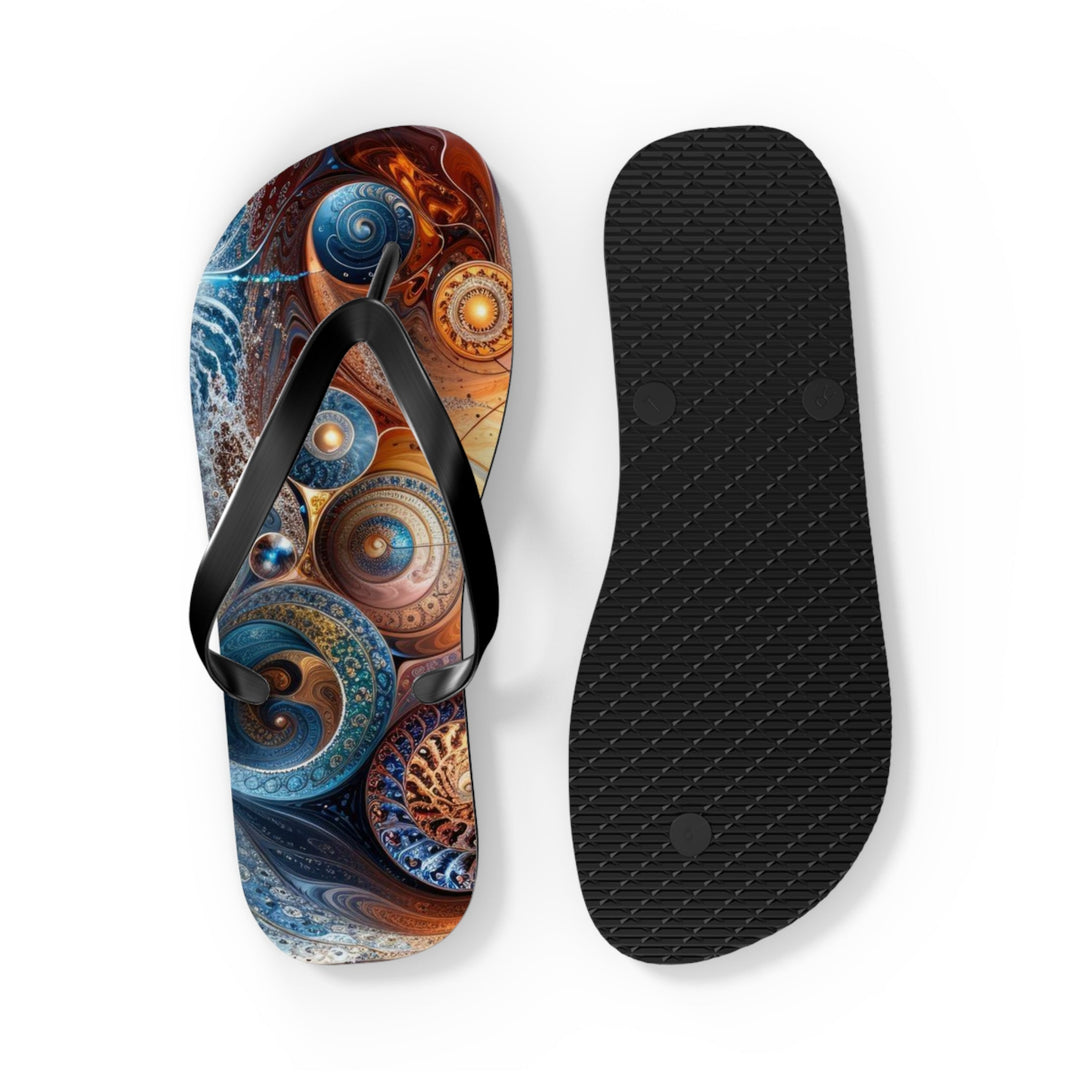 Cosmic Swirl Harmony - Flip Flops - Shoes - g(0D·IO) - XL - Black sole -