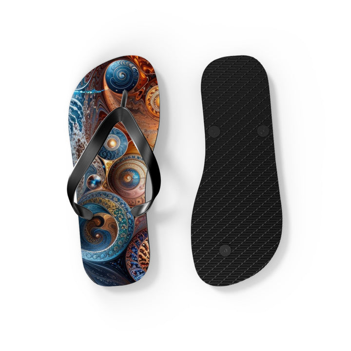 Cosmic Swirl Harmony - Flip Flops - Shoes - g(0D·IO) - XL - Black sole -