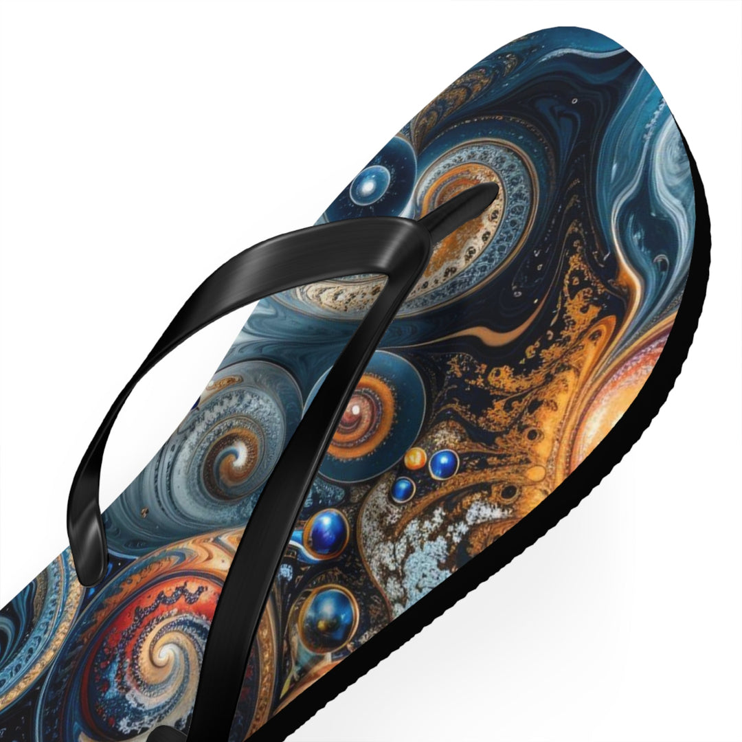 Cosmic Swirl Harmony - Flip Flops - Shoes - g(0D·IO) - XL - Black sole -